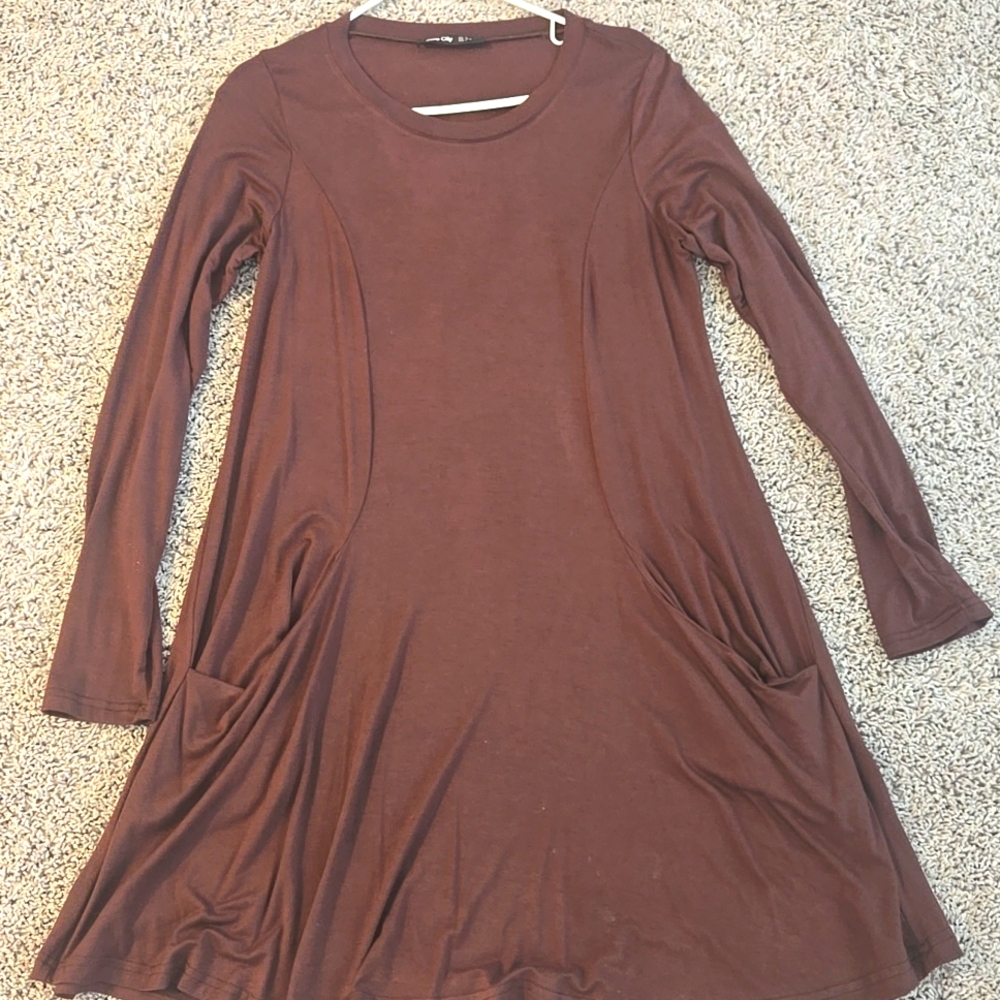 Chocolate pocket swing dress